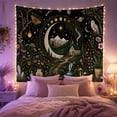thumbnail image 2 of Crescent Moon Framing a Woodland Cottage, Mystical Fantasy for Nature Lovers, Woodland Wall Decor, Housewarming Gift Tapestry Wall Hanging for Bedroom, Living Room and Dorm, 2 of 7