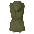 thumbnail image 6 of HANXIULIN Women's Sleeveless Hooded Solid Color Vest Jacket Coat Green 2XL, 6 of 6