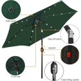 thumbnail image 2 of 7.5 ft Solar Umbrella, 18 LED Lighted Patio Umbrella, Table Market Umbrella, 2 of 14