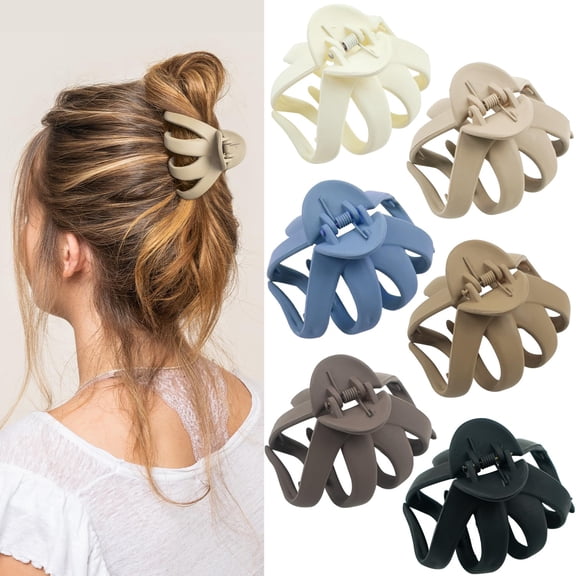 Medium Hair Clips, 6 Pcs 2.8 Inch Hair Claw Clips Medium Size, No-Slip Jaw Clips, Hair Clips Medium for Women and Girls