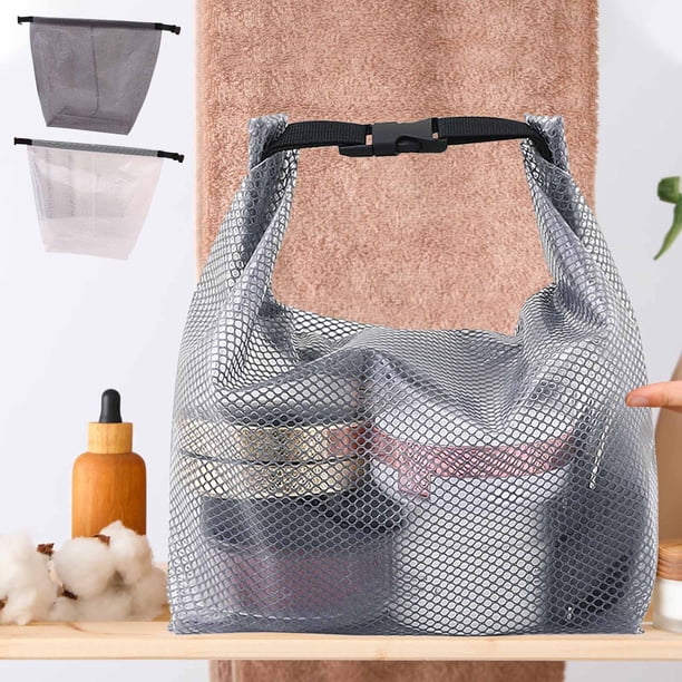 Neceser portátil de maquillaje de alto color con hebilla de presión, almacenamiento de gran capacidad, spandex de nailon gris, 1 pieza, 10.83x9.64x4.53in