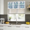 thumbnail image 4 of Lake Paddles Curtain Valances for Windows, Kitchen Valance Window Treatments Panel 2 Pack, Summer Watercolor Teal Blue Striped Rod Pocket Short Curtains for Bathroom Bedroom 60 x 18 Inch, 4 of 8