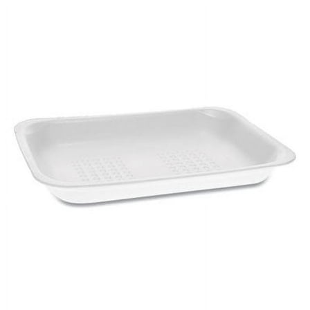 1Pc Pactiv Meat Tray, #2, 8.38 x 5.88 x 1.21, White, 500/Carton (51P102FS)G7