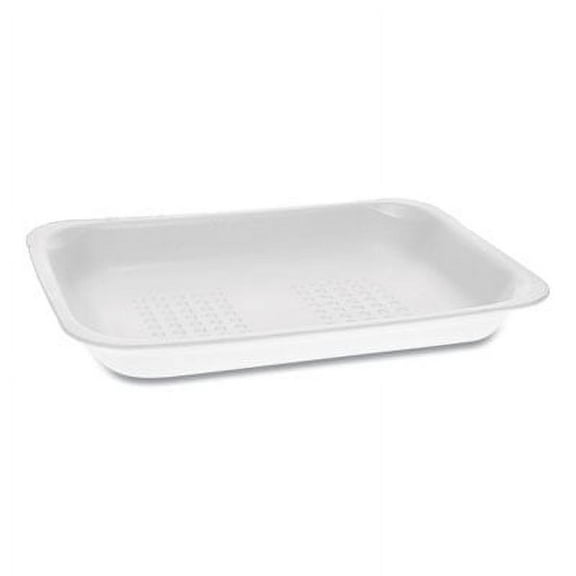 1Pc Pactiv Meat Tray, #2, 8.38 x 5.88 x 1.21, White, 500/Carton (51P102FS)G7
