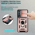 thumbnail image 2 of OnePlus Nord N200 5G Case with Tempered Glass Screen Protector, Dteck Rugged Shockproof Case with Camera Lens Slide Protection, Built-in Kickstand, Magnetic Hard Back Cover,Rosegold, 2 of 8