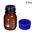 thumbnail image 3 of Unique Bargains 100mL Amber Reagent Media Graduated Glass Storage Bottle Blue Cap 4 Pack, 3 of 5