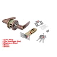 thumbnail image 2 of Uxcell Front Entry Lever Handle Knob Door Locks with keys Copper Tone, 2 of 6