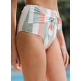 thumbnail image 6 of Sidefeel Swim Shorts for Women High Waist Tie Knot Tummy Control Bikini Panty Cute Color Block Printed Swim Bottoms, 6 of 7