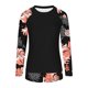 thumbnail image 5 of Tankini deportivo de manga larga con cuello redondo y estampado de moda para mujer, conjunto de dos piezas de traje de baño de poliéster con top dividido y shorts de baño., 5 of 7