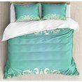 thumbnail image 1 of Vintage Duvet Cover Set Queen Size, Old Fashioned Frame with Grungy Ancient Floral Curlicues Baroque Revival Motifs, Decorative 3 Piece Bedding Set with 2 Pillow Shams, Seafoam Cream, by Ambesonne, 1 of 3