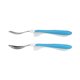 thumbnail image 3 of Juego de cuchara y tenedor Dr. Brown's Diseñado para nutrir agarre suave azul y blanco, 3 of 3