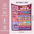 thumbnail image 6 of Gifts for Wife - Anniversary Wedding Gifts for Women - Mothers Day | Birthday Gifts for Wife from Husbend - To My Wifey Blanket - Christmas Valentines Day Gifts for Her - Throw Blanket 50"x60", 6 of 6