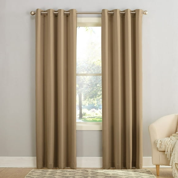 Sun Zero 50969 Barrow Energy Efficient Grommet Single Curtain Panel, 54 Inch X 84 Inch, Taupe