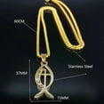 thumbnail image 5 of Ichthys Jesus Fish Cross Christ God Pendant Necklace For Women Men Stainless Steel Gold Color Christian Chain Jewelry N1482S02, 5 of 5