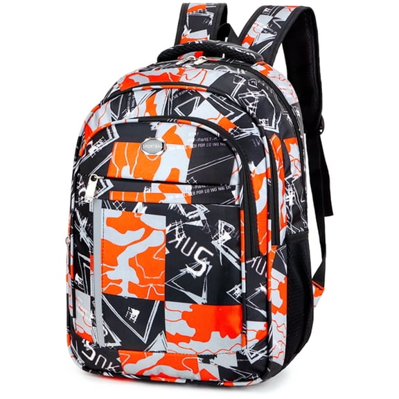 Juuar Kids Backpacks for Boys, Camo School Bag Fashion Back to School Bookbag for Girls, Orange