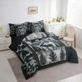 thumbnail image 3 of Manfei Boys Girls Animal Bear Deer Wolf 7pcs Bedding Comforter Set,Retro Rustic Cabin Queen Bedding Sets Super Cozy,Geometric Plaid Grid Queen Sheet Sets,Luxury Bedroom Decor,Reversible, 3 of 8