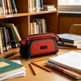 thumbnail image 4 of Estuche para lápices de gran capacidad con asa, organizador escolar unisex de poliéster resistente, múltiples compartimentos, 22x8.5x13 cm., 4 of 6