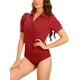 thumbnail image 4 of INSPIRAR CHIC Camiseta de Trabajo de Manga Corta con Botones para Mujeres, Mono de Talla XL, Rojo, 4 of 5