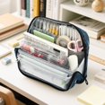 thumbnail image 6 of Standing Pencil Case with Base Large Capacity Stationery Pouch Pen Bag with Zipper for Women Men Black Cats and Mystical Symbols, 6 of 7