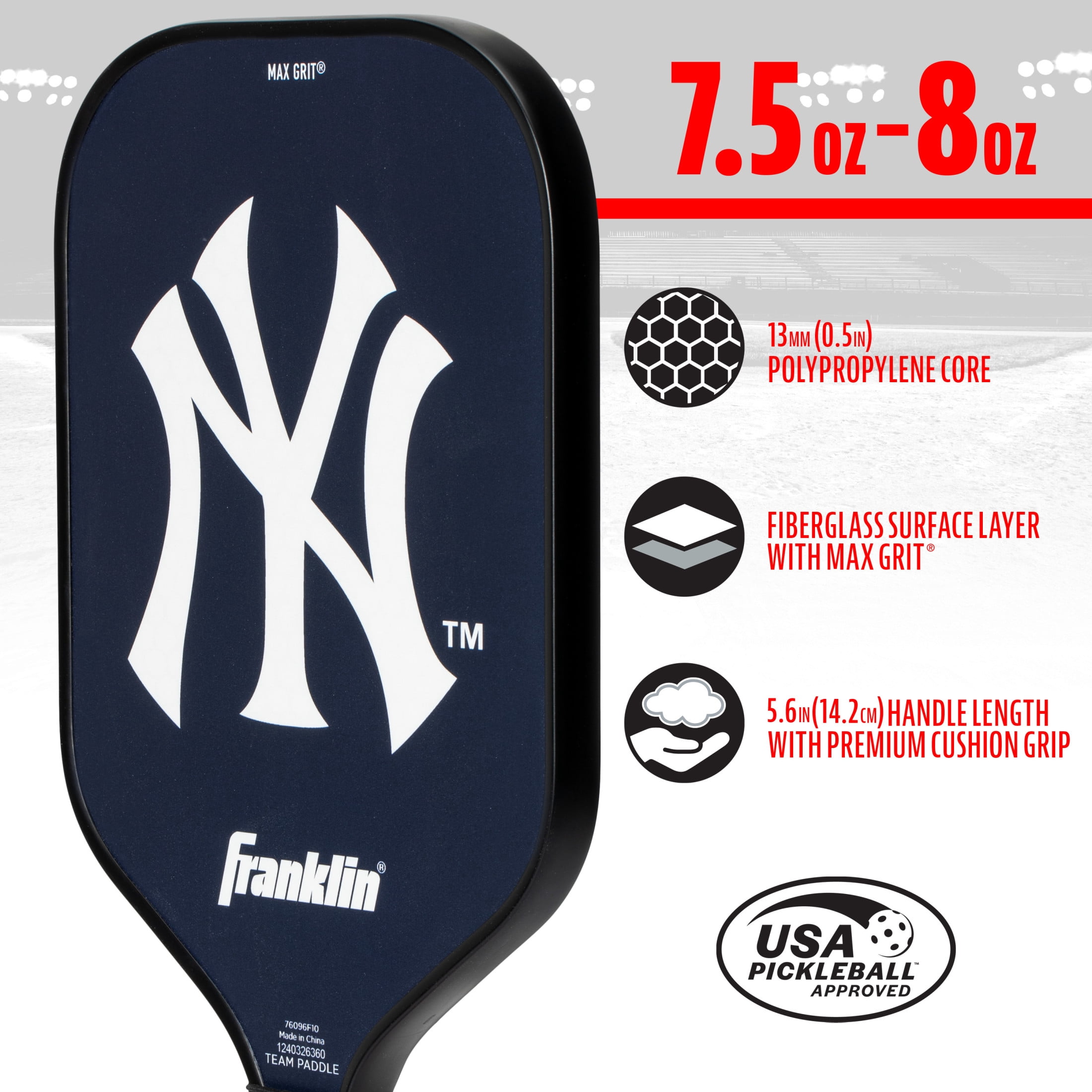 Franklin Sports MLB New York Yankees Pickleball Paddle - Official MLB Team Pickleball Paddles - USAP (USAPA) Approved Premium Quality Pickleball Paddles - Authentic Team Logos + Colors