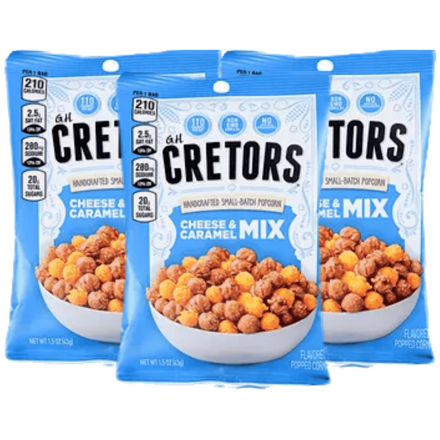 G.H Cretors Cheese and Caramel Mix Handcrafted Small Batch Popcorn