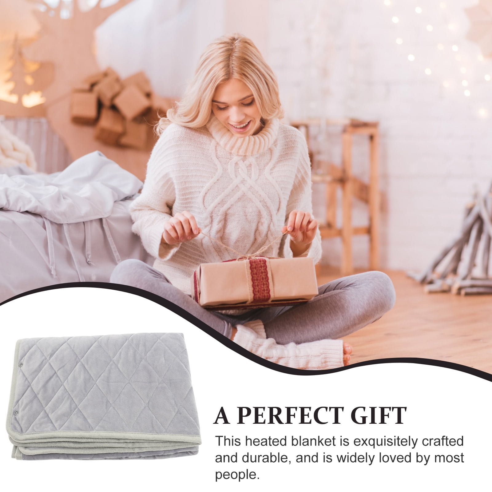 Soimiss Portable Dark Grey Electric Heating Blanket Small for Cozy Warmth At Home
