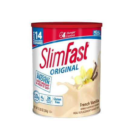 SlimFast Original Meal Replacement Shake Powder, French Vanilla, 12.83 Oz, 14 servings