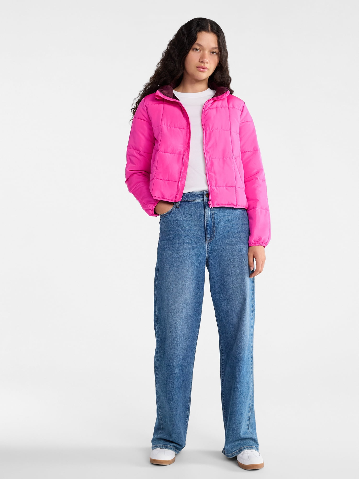 No Boundaries Packable Puffer Jacket, Women's and Women's Plus Sizes XS-4X