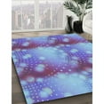 thumbnail image 3 of Ahgly Company Machine Washable Indoor Square Transitional Crystal Blue Area Rugs, 6' Square, 3 of 7
