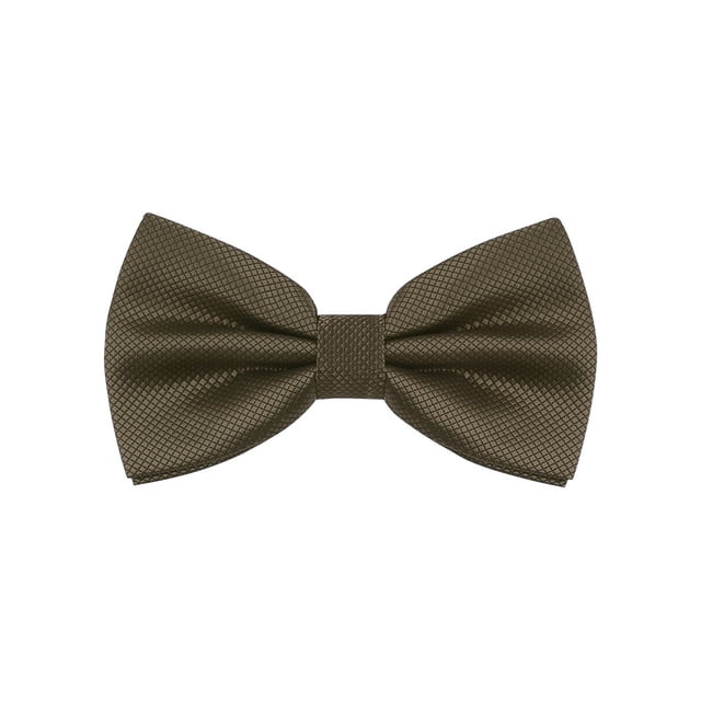 INSPIRE CHIC Men's Grids Patterned Solid Color Adjustable Pre-tied Bow Tie Coffee