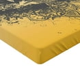 thumbnail image 2 of Ambesonne Black Fitted Sheet, Wicked Crow and Flowers, Twin XL Size, Black and Mustard, 2 of 3