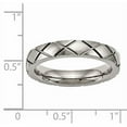 thumbnail image 5 of Titanium Polished Criss Cross Grooved Ring, 5 of 9