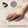 thumbnail image 6 of ODIKA Neutral Distressed Boho Motif Border Tone Ivory Beige Dining for Queen Size Bedroom, Under Bed, Master , Foldable Easy Care, 6 of 7