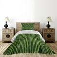 thumbnail image 3 of Ambesonne Green Quilted Coverlet 2 Pcs, Tropical Ornament Closeup, Twin Size, Fern Green, 3 of 5