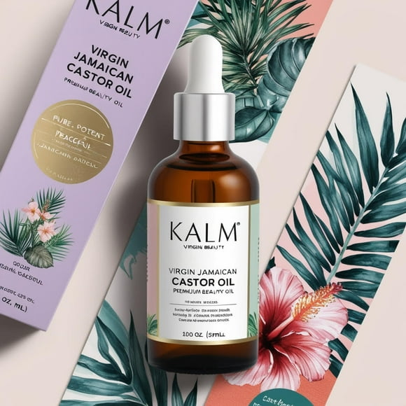 Jamaican Black Smoky Castor Oil 60 Milliliter by Kalm Beauty Great for All Hair Types