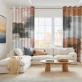 thumbnail image 3 of Dashan Brown Grey Abstract Blackout Curtains for Bedroom Living Room Decor Grommet Window Drapes 42x63 Inch,2 Panels, 3 of 7