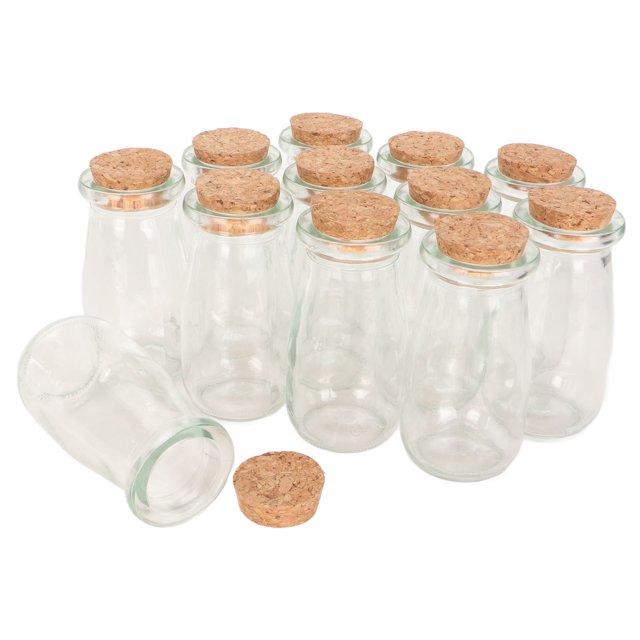 Botellas de vidrio pequeñas Jadeshay con tapones de corcho 12 piezas
