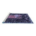 thumbnail image 2 of Ahgly Company Machine Washable Indoor Round Animal Blue Traditional Area Rugs, 4' Round, 2 of 4