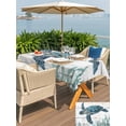 thumbnail image 6 of 54x80 Inch Outdoor Tablecloth with Umbrella Hole Zipper Rectangle Ocean Teal Green Turtle Rectangular Tablecloths Outside Waterproof Summer Seaweed Wood Grain Patio Table Cloth Cover for Picnic Party, 6 of 8