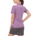 thumbnail image 4 of Dasawamedh Women's Quick Dry Golf Shirt Short Sleeve Polo Shirt Stretch Moisture Wicking UV Protection Sports Tennis T-Shirt Dahlia Heather M, 4 of 7