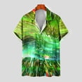 thumbnail image 2 of Fashion Men Comfortable Printing Short Sleeve Turndown Collar Blouse Shirt, 2 of 5