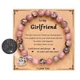 thumbnail image 1 of Las 5 Lenguas Del Amor Pulsera de Rodocrosita 8Mm con 100 Idiomas, Pulsera de Piedra de Proyección de Amor Pulseras de Piedra para Mujeres, 1 of 1
