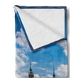 thumbnail image 2 of Cityscape Soft Flannel Fleece Throw Blanket, Town Dresden Old German Architecture Historical European Scenery Image, Cozy Plush for Indoor and Outdoor Use, 60" x 80", Grey Blue, by Ambesonne, 2 of 5