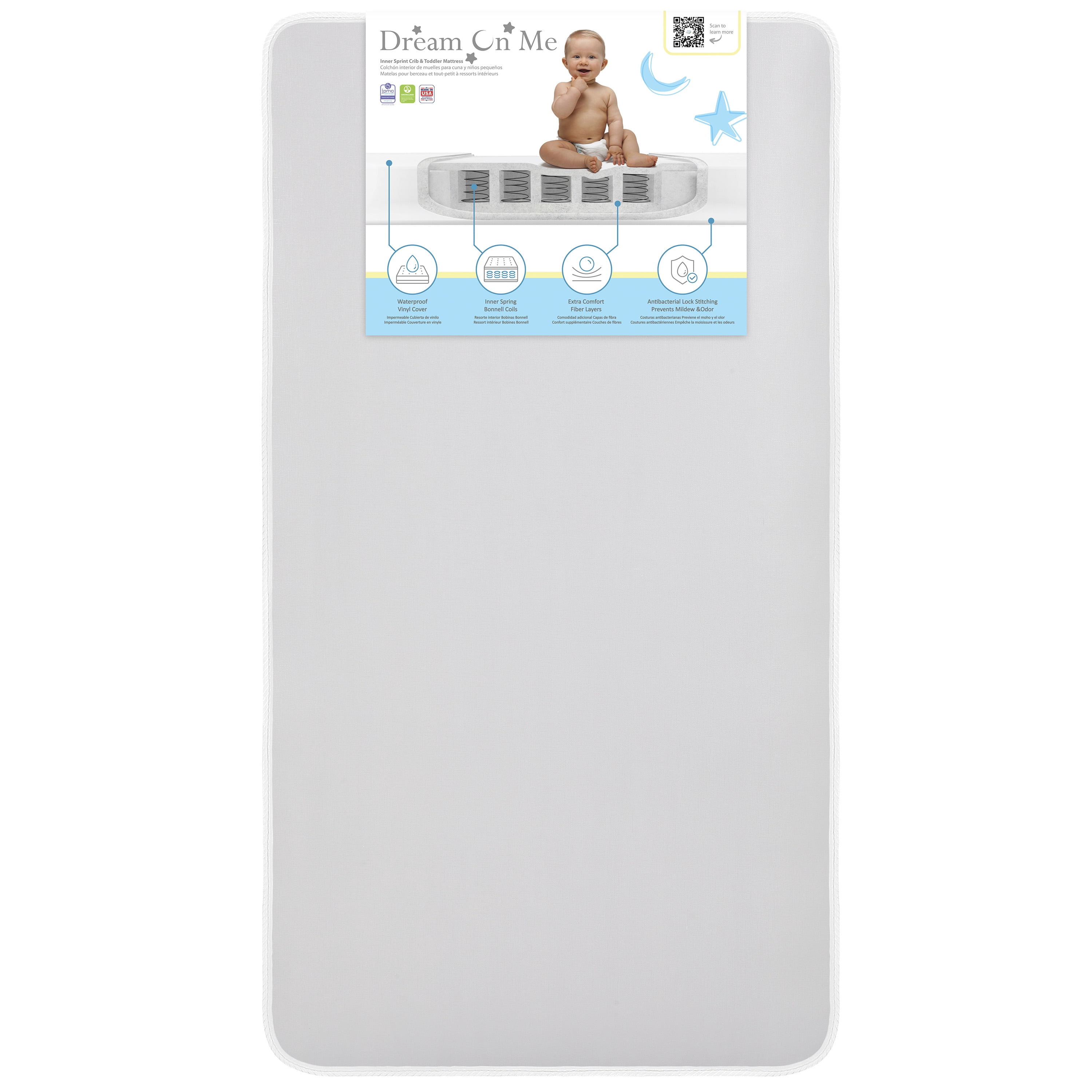 Dream On Me Nirvana 6” 96 Coil Inner Spring Crib And Toddler Mattress I Waterproof I Green Guard Gold Certified I 10 Years Manufacture Warranty I Vinyl Cover