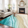 thumbnail image 2 of 5'x8' Area Rugs, Turquoise Beach Coastal Indoor Outdoor Area Rug for Living Room Bedroom, Summer Ocean Nautical Seaside Washable Bathroom Rugs Kitchen Floor Carpet Mats Home Decor Aesthetic, 2 of 8