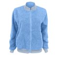 thumbnail image 4 of Women's Fashion Warm Shearling Zip Up Solid Jacket Sky Blue M, 4 of 7