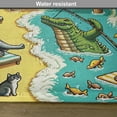 thumbnail image 5 of Ambesonne Funny Animals Place Mats Set of 4, Happy Leisure Day, Standard Size, Yellow Aqua Green, 5 of 5