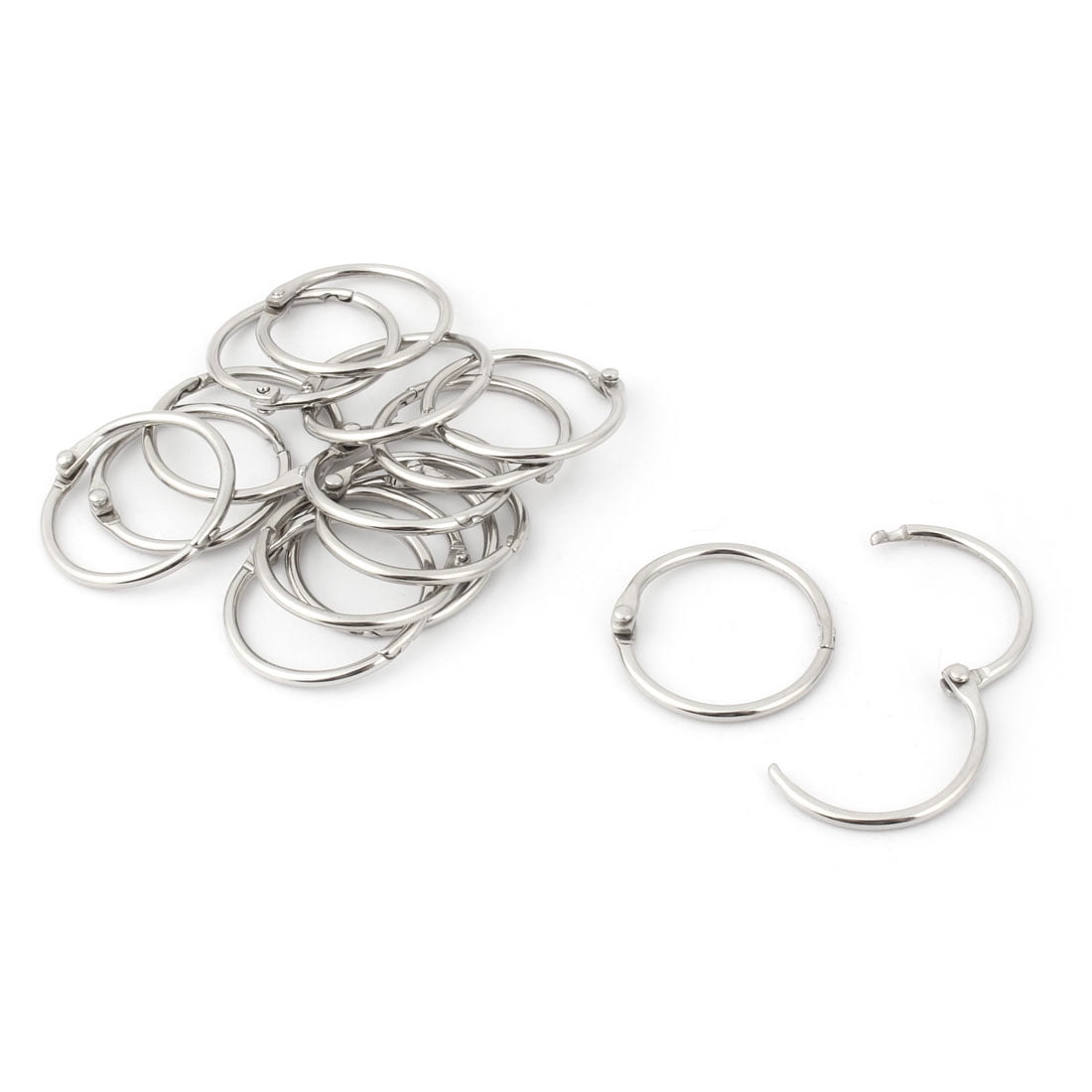 Metal Notebook Loose Leaf Binder Locking Ring Silver Tone 26mm Inner