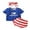 Blue Stars, variant on Hirigin Baby Girls Shorts Set, Stars Striped T-shirt Shorts Hairband