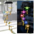 thumbnail image 2 of Epicgadget Solar Mobile Light Hanging Wind Chime with Bells, Color Changing Outdoor Solar Garden Decorative Lights for Walkway Pathway Backyard Decoration Parties (Green Wing Dragonfly), 2 of 6